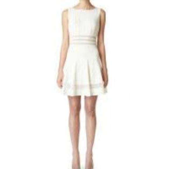 ERIN FETHERSTON | Tessa White Mesh Nude Dress 6 Flounce Mesh - Picture 10 of 11